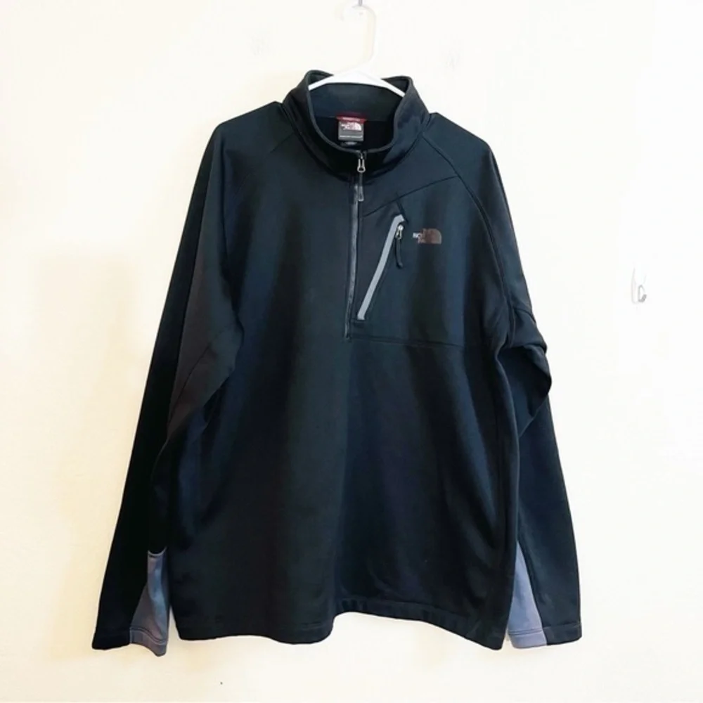 The North Face Canyonlands Pullover 1/4 Zip Up Sweater Jacket XXL Black/Gray